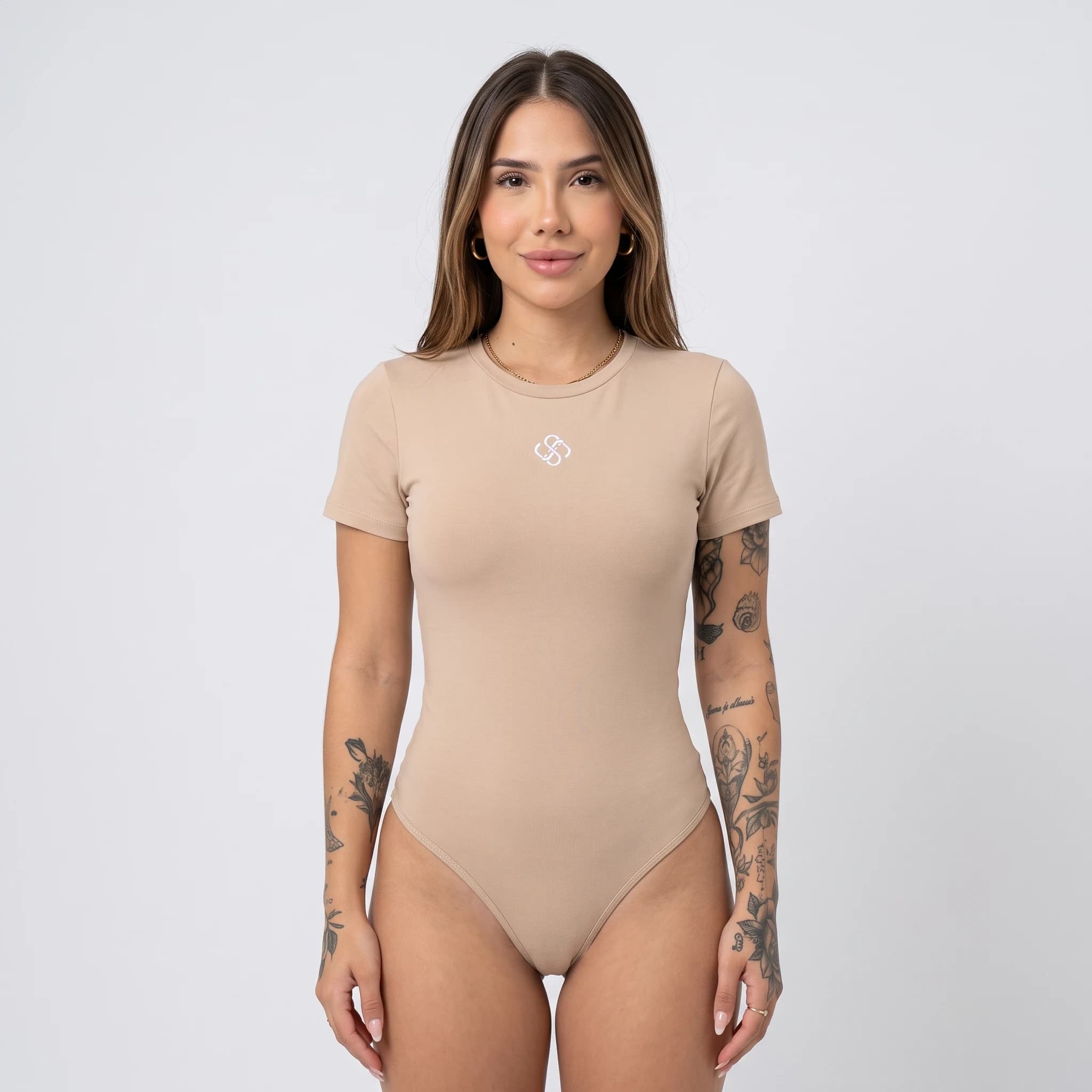 Body manga corta Val Beige